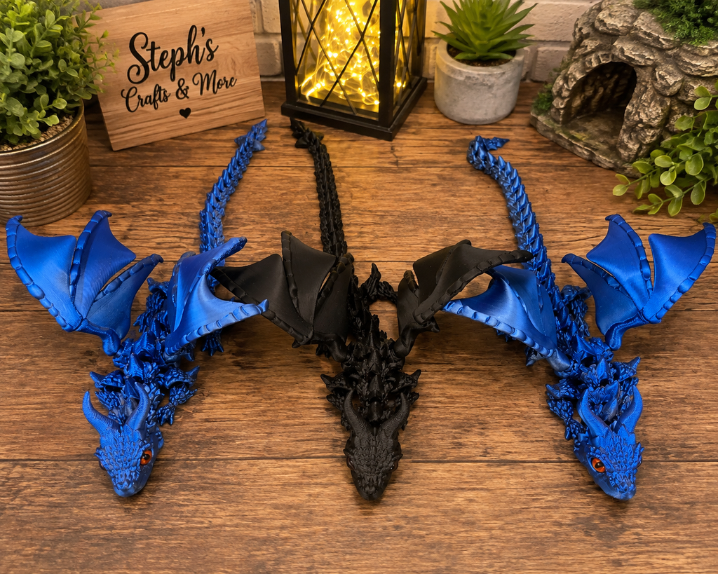 3D Printed Articulated Winged Dragon
