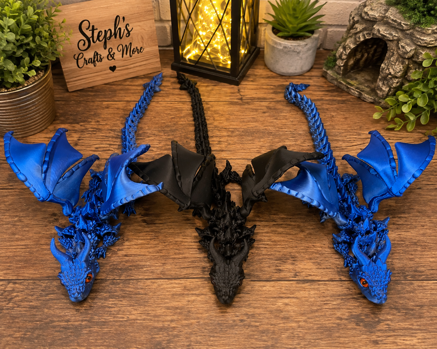 3D Printed Articulated Winged Dragon