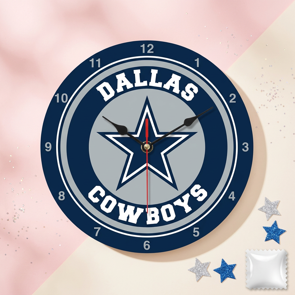 Dallas Cowboys 3D Printed Clock 9x9