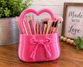 3D Printed Heart Handle Gift Basket, Pencil Holder or Makeup Brush Holder