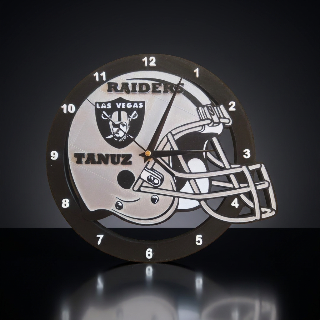 🏈 Personalized Las Vegas Raiders Helmet Wall Clock